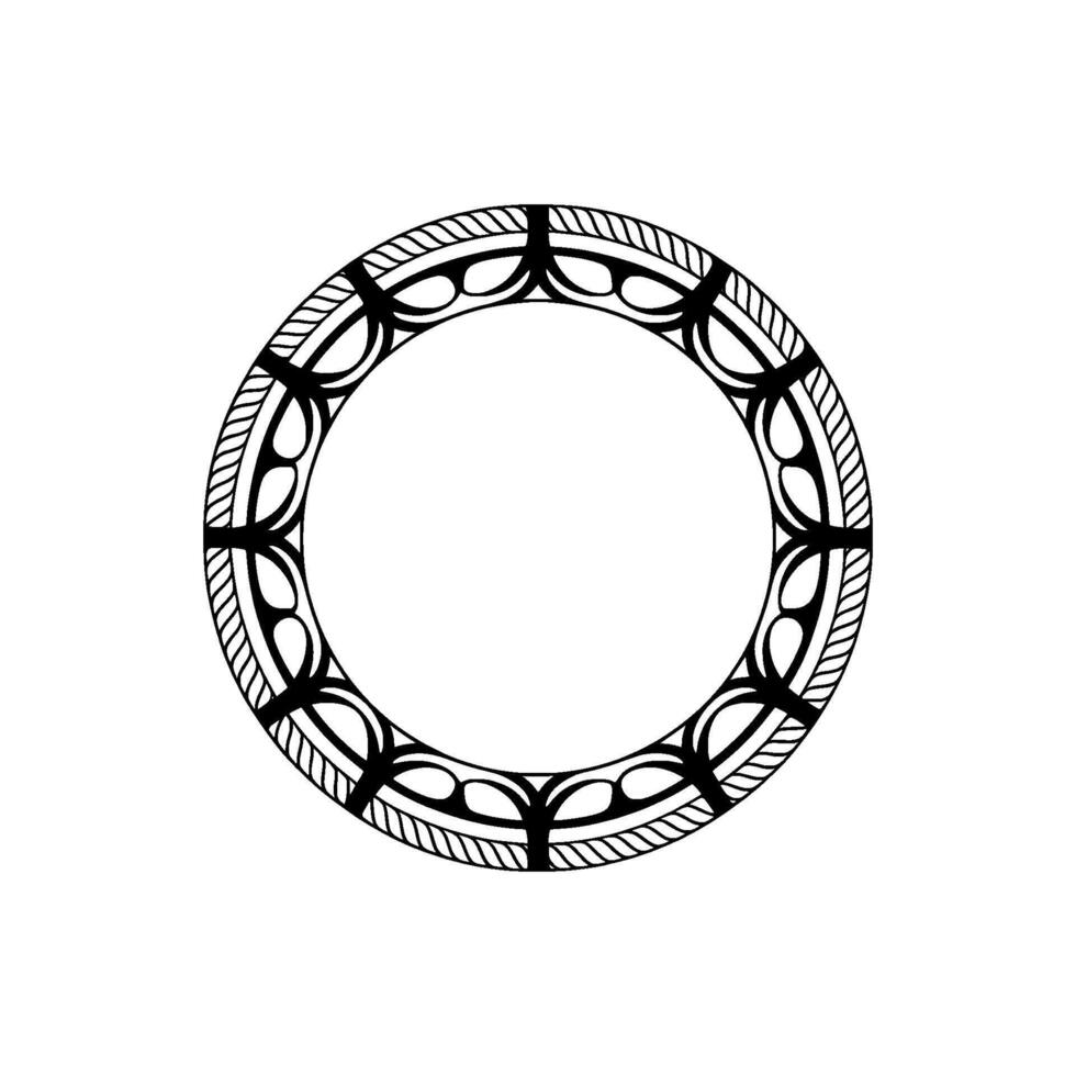 Intricate Tribal Circle, Minimalist - Pattern vector