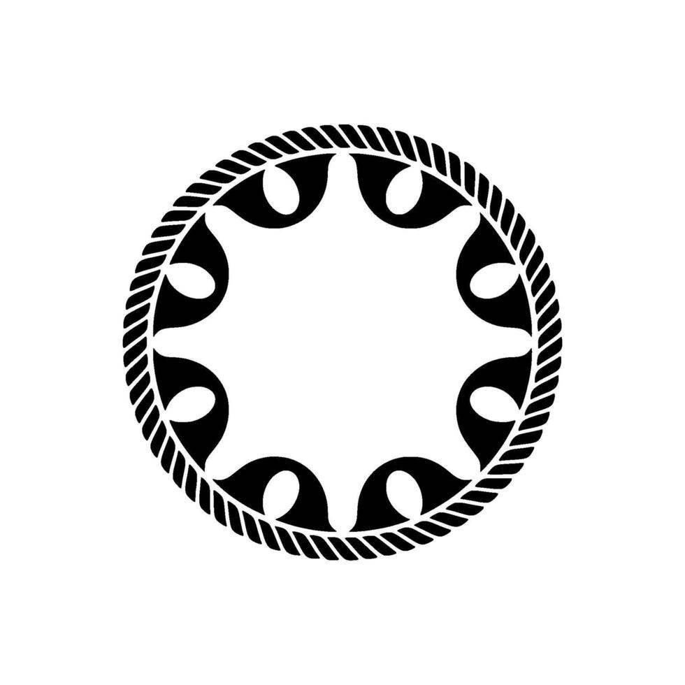 Geometric Rope Circle, Minimalist , Circular Motif vector
