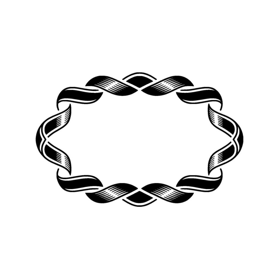 Intricate Ribbon Frame, Vintage Style, Elegant Border, Ornamental vector