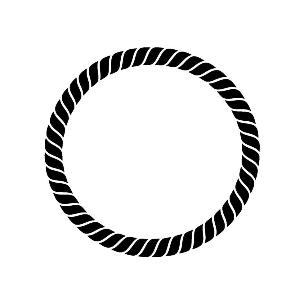 Spiraling Rope Frame, Minimalist - Circle vector