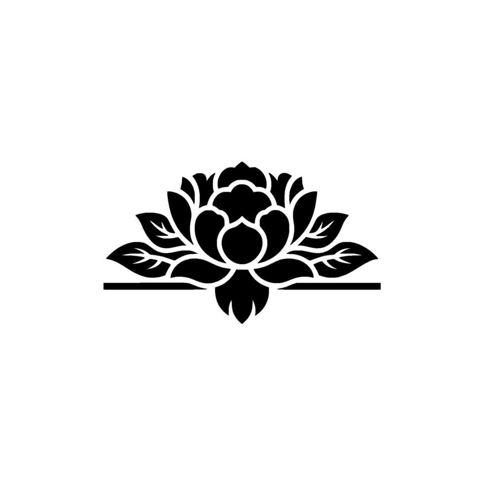 Elegant Black Lotus Emblem, Minimalist, Decorative vector