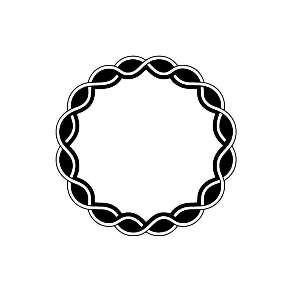 Intricate Woven Circle Border, Minimalist vector
