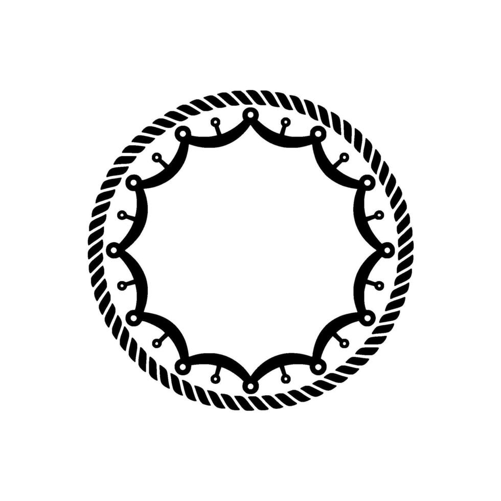 Intricate Rope Frame, Vintage , Circular Ornament vector