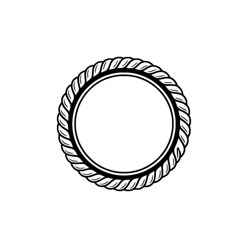 Intricate Rope Circle, Minimalist , Nautical Motif vector