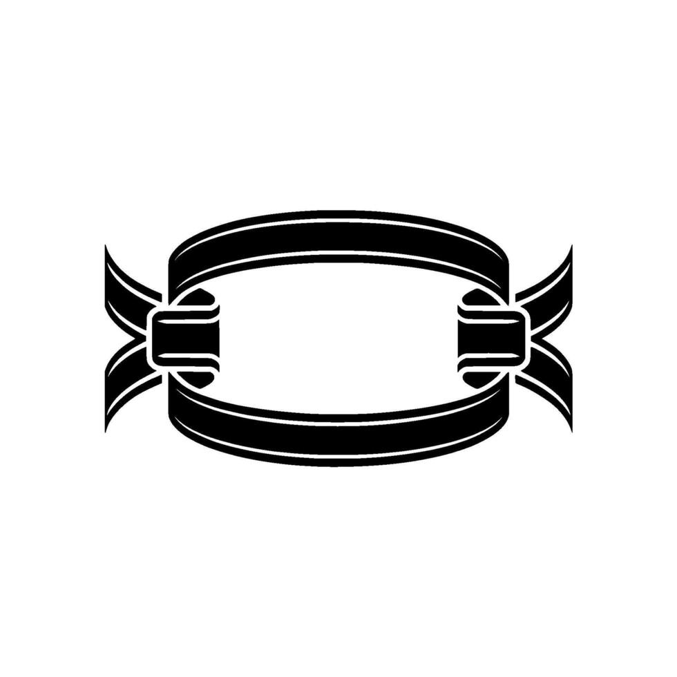 Elegant Black Ribbon Emblem, Vintage vector