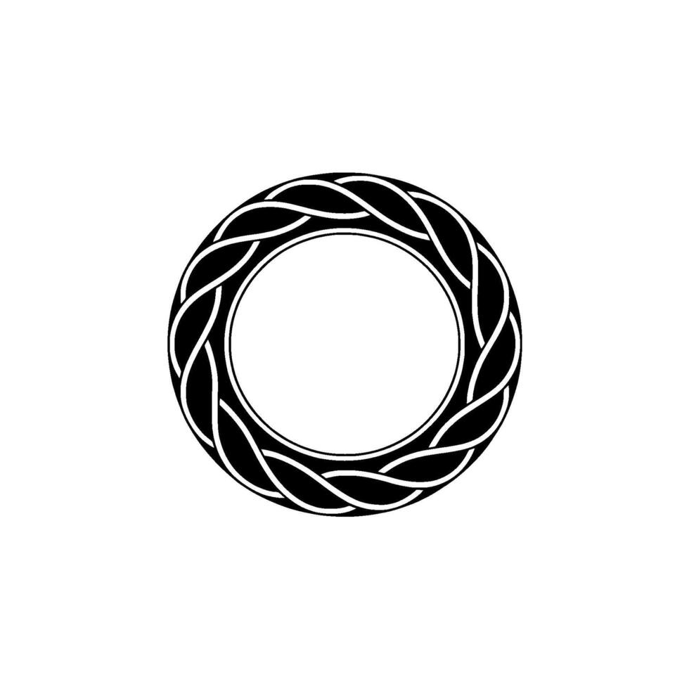 Abstract Woven Circle, Minimalist, Circular Motif, Emblem vector