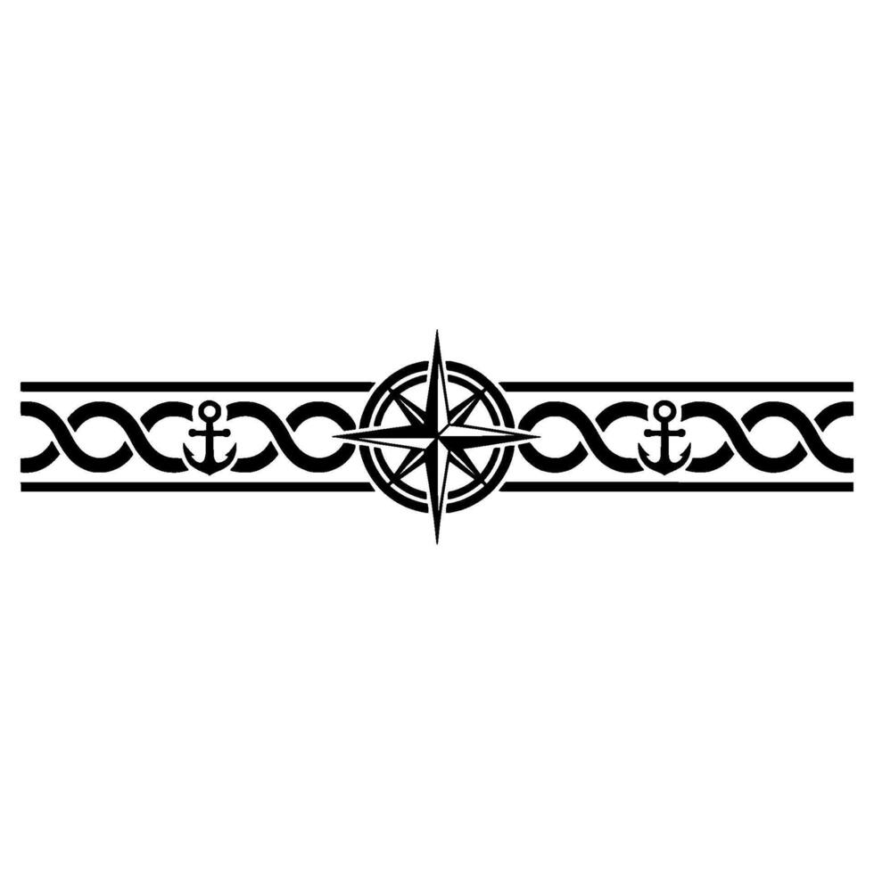 Nautical Border Anchor, Compass, and Celtic vector