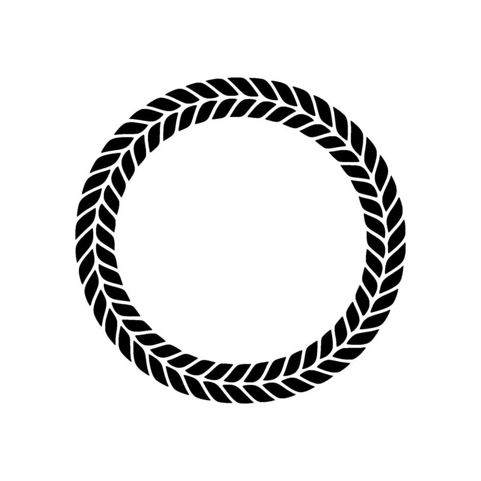 Intricate Wreath Border, Minimalist, Circular Emblem vector
