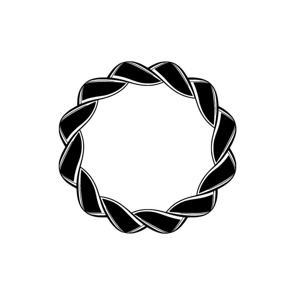 Intricate Black Ribbon Frame, Minimalist vector