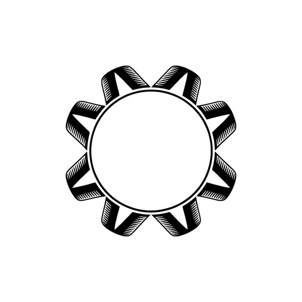 Geometric Sun Emblem, Minimalist , Circular Motif vector