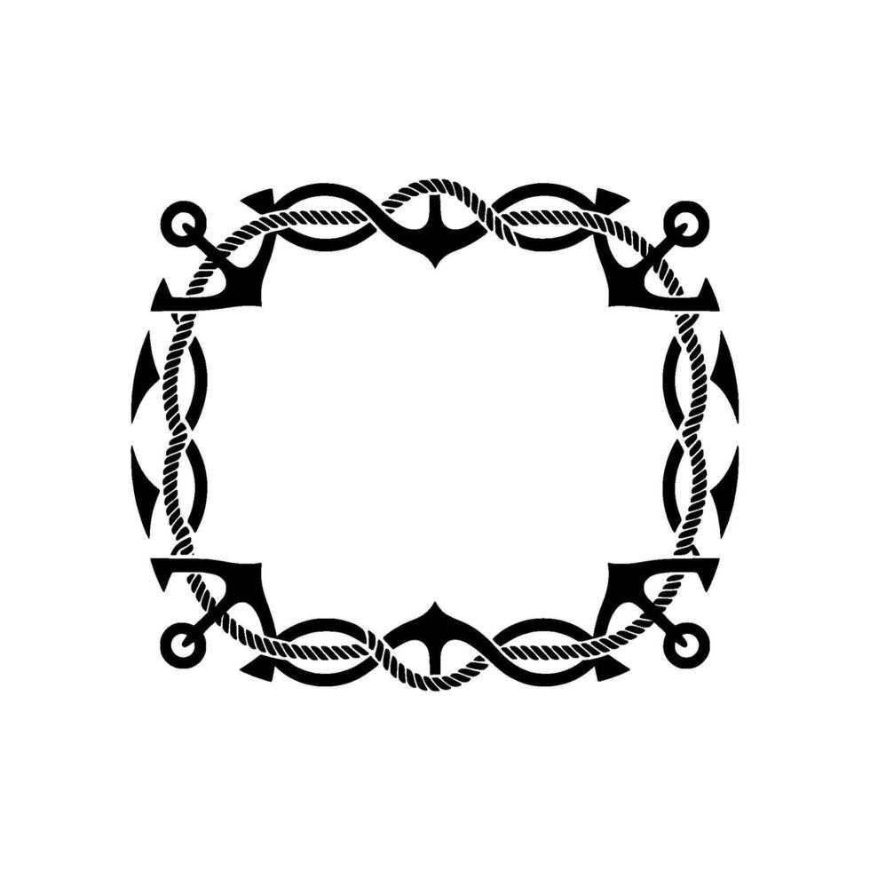 Nautical Border, Vintage Rope Frame, Elegant vector