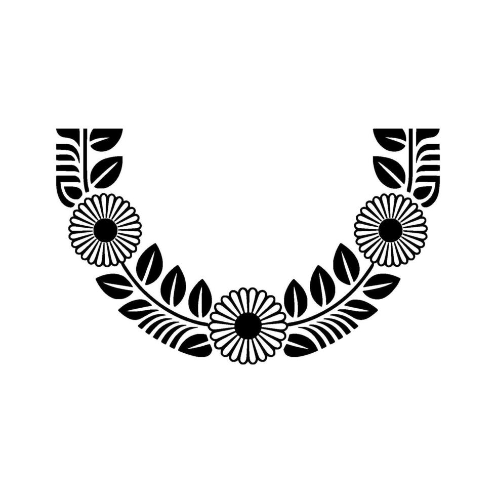 Stylized Floral Garland, Geometric , Minimalist Motif vector