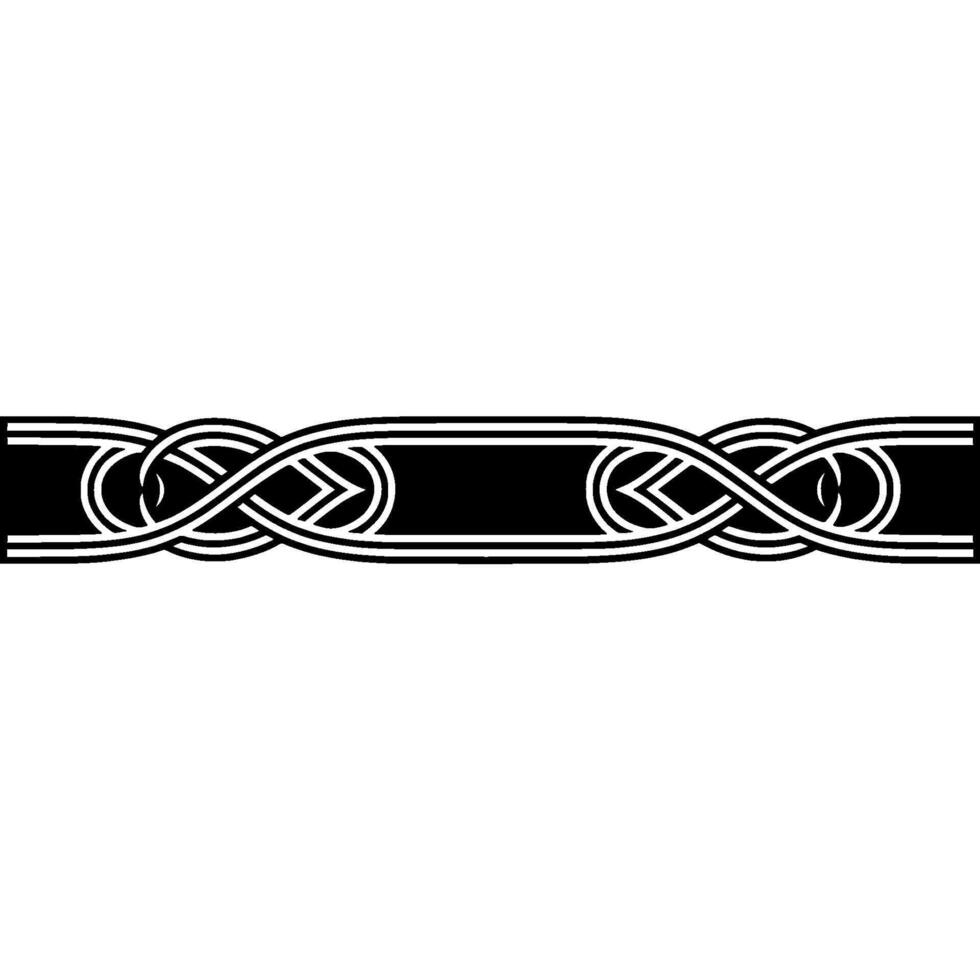 Intricate Celtic Knot Border, Vintage Style, Interlaced vector