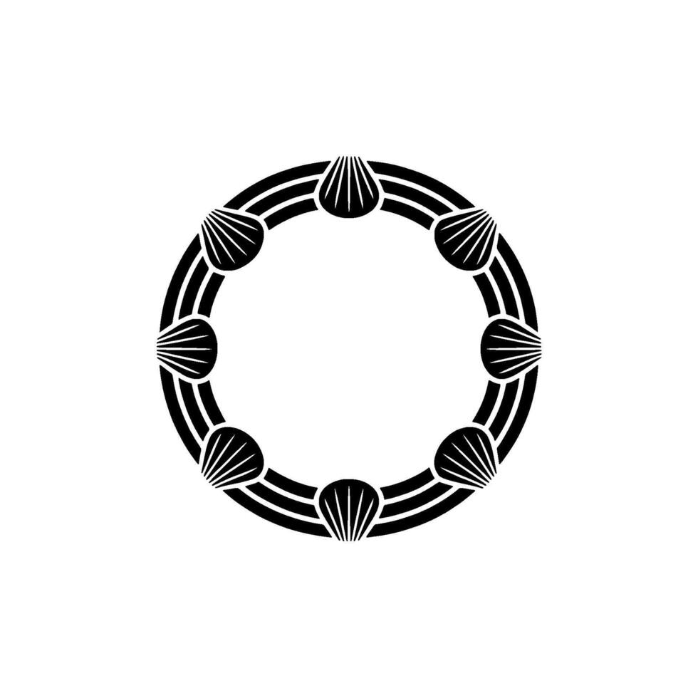 Geometric Shell Circle, Minimalist , Circular Motif vector
