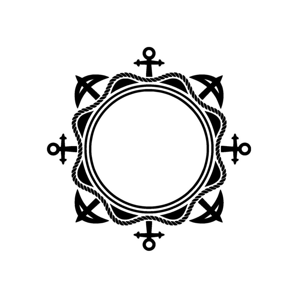 Nautical Frame, Symbolic Border, Vintage , Maritime Motif vector