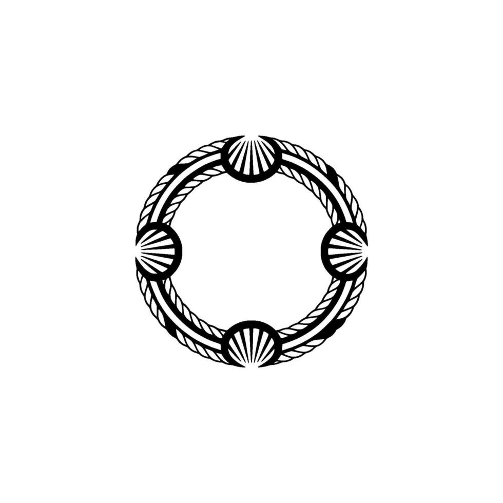 Intricate Oceanic Emblem, Circular vector