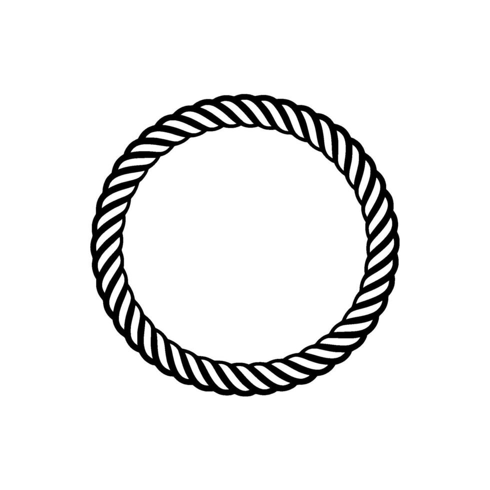 Minimalist Rope Circle, Modern Element, Twine vector