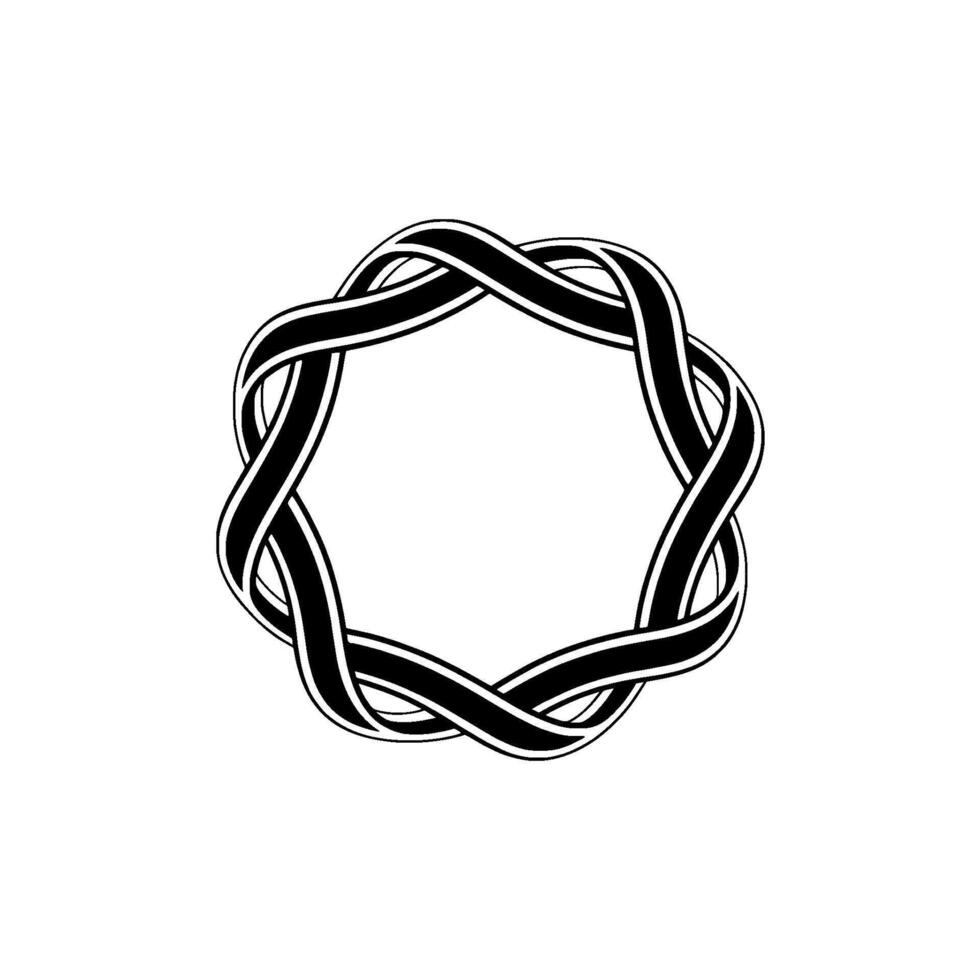 Interwoven Circle, Minimalist Emblem, Circular Harmony vector