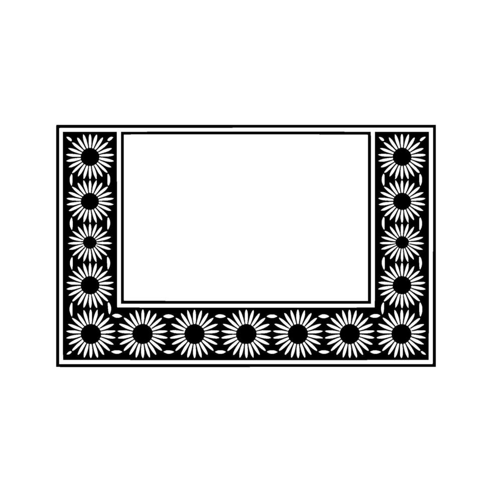 Geometric Sunflower Frame, Minimalist - Floral vector