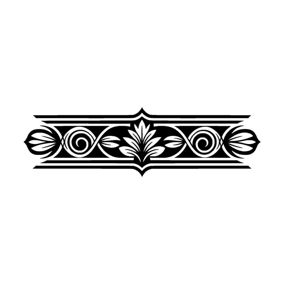 Elegant Art Deco Floral Border Element vector