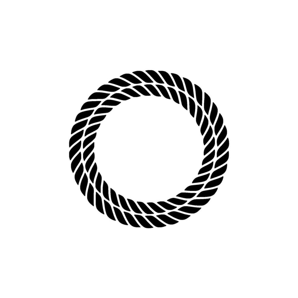 Intertwined Circle, Minimalist Emblem, Circular Motif - Rope vector