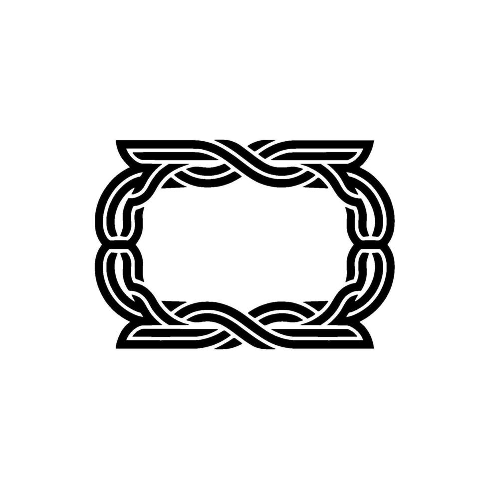 Intricate Celtic Knot Frame, Minimalist - Ornament vector