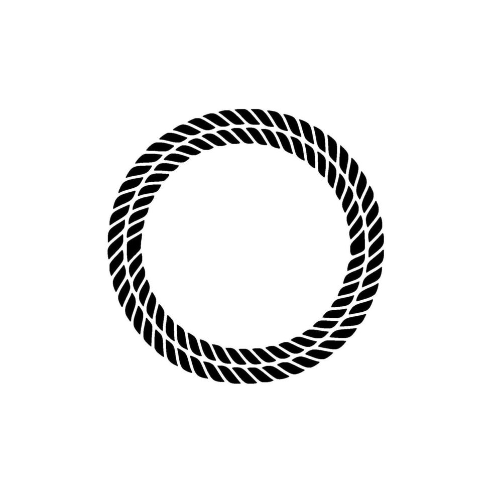 Minimalist Rope Circle, Circular Emblem, Modern vector