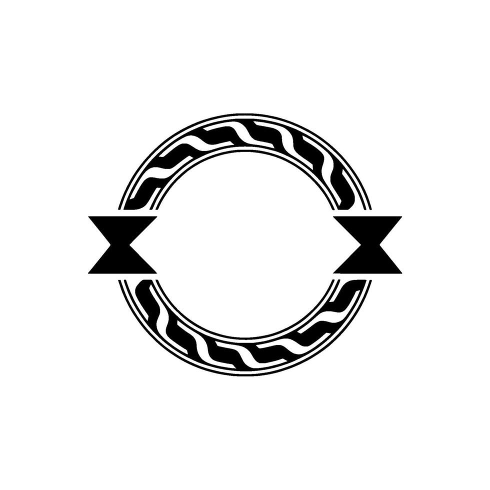 Geometric Circle Frame, Stylized Ribbon vector