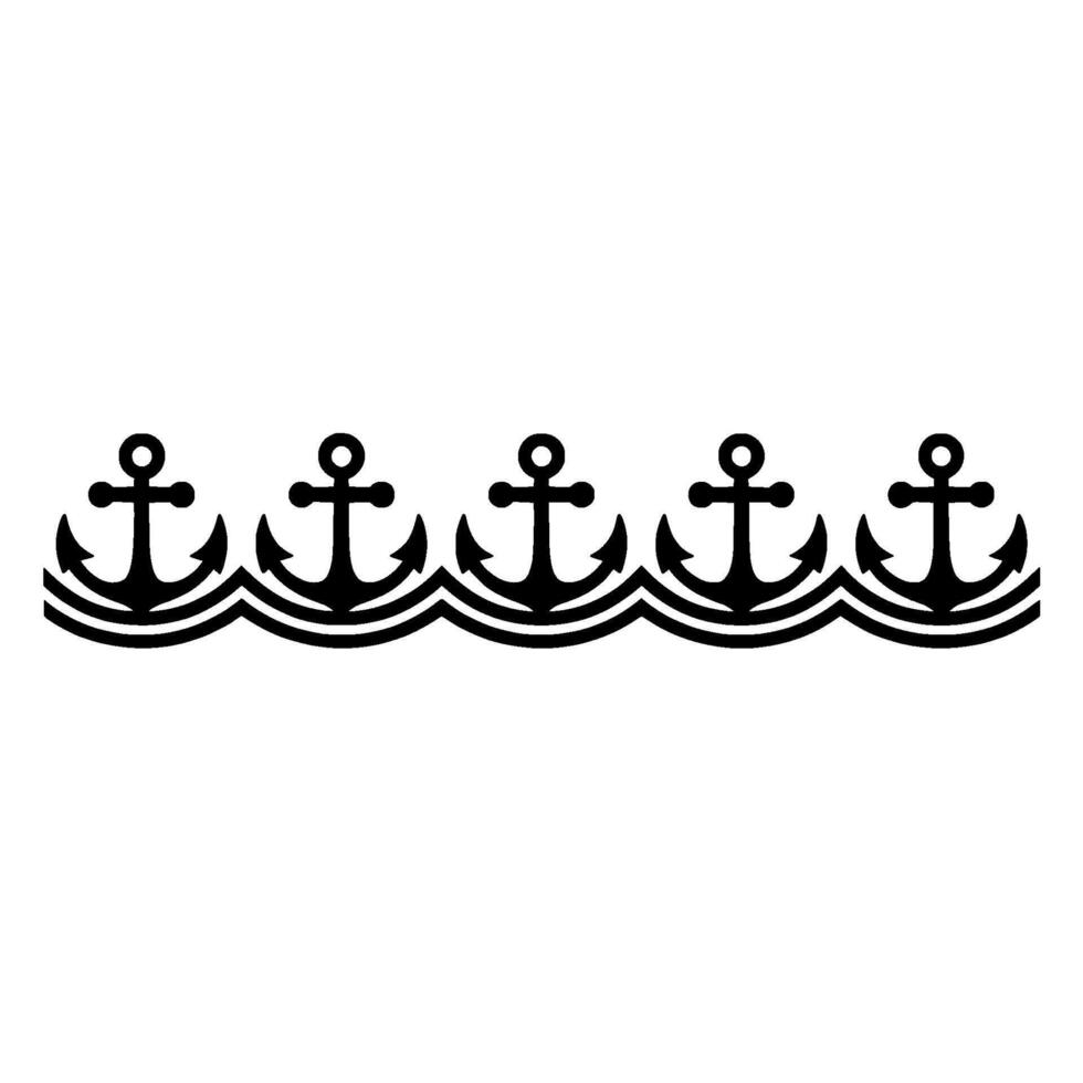 Nautical Anchor Row Steadfast Symbol of Security, Anchors vector