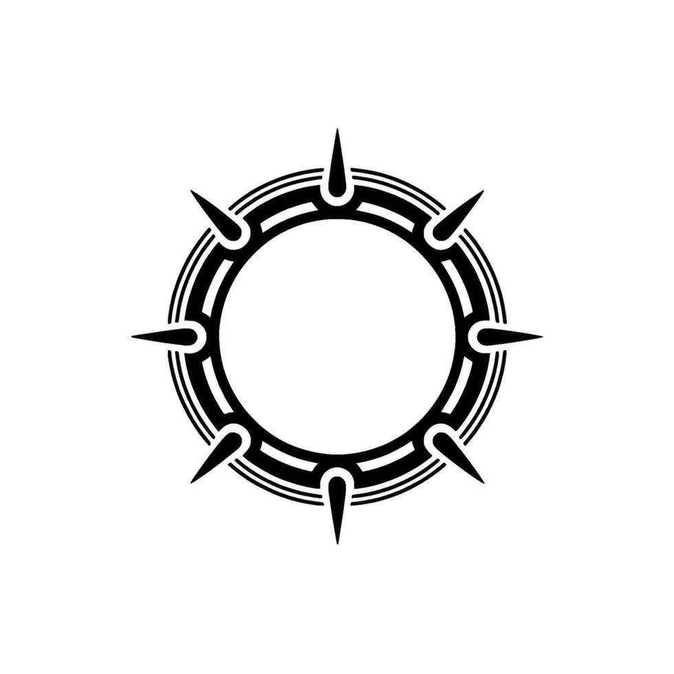 Stylized Tribal Compass, Minimalist vector