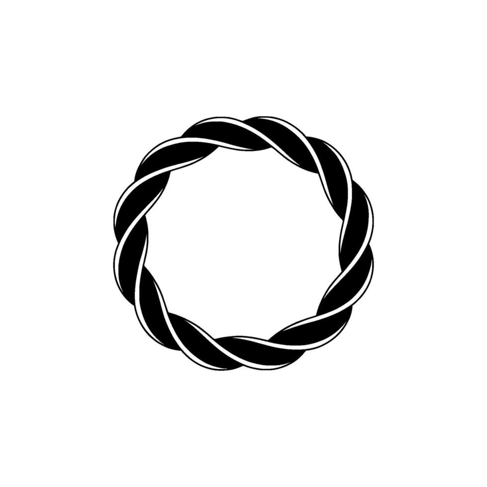 Minimalist Woven Circle, Abstract, Modern Emblem vector