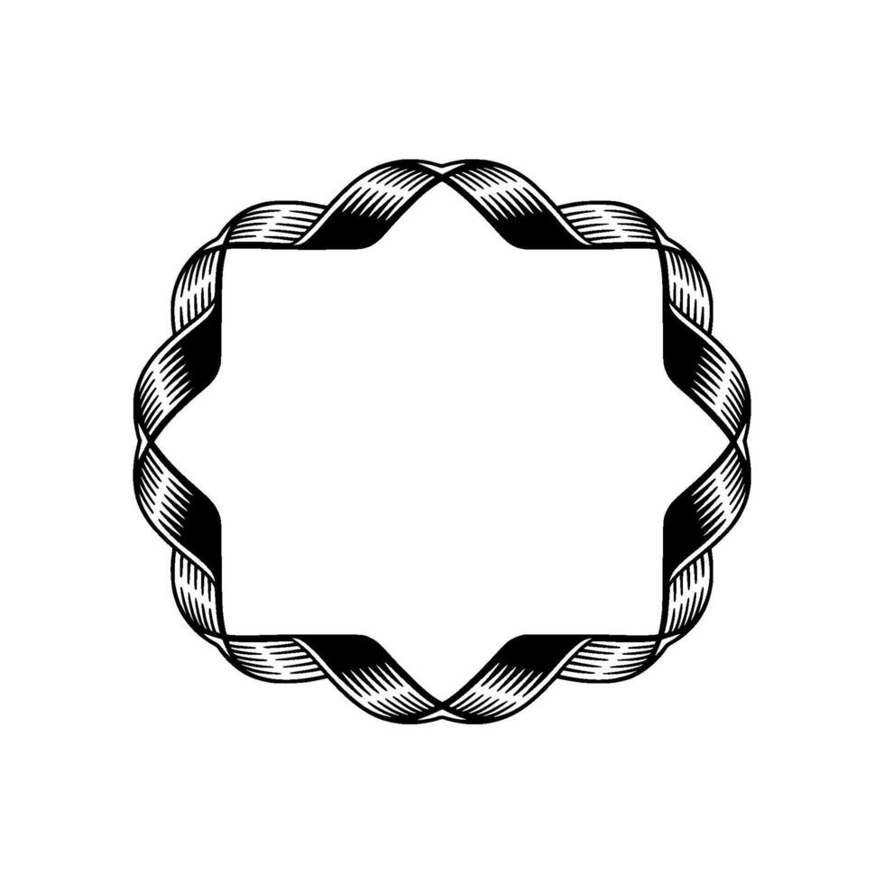 Intricate Woven Frame, Vintage Style, Minimalist vector