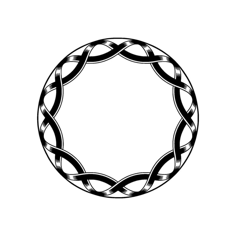 Intricate Celtic Knot Frame, Minimalist - Braid vector