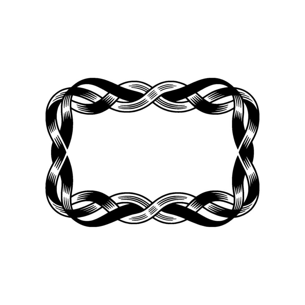 Intricate Woven Frame, Vintage Style, Elegant Border vector