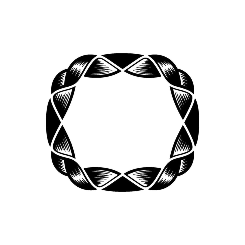 Intricate Woven Circle, Vintage Element, Wreath vector