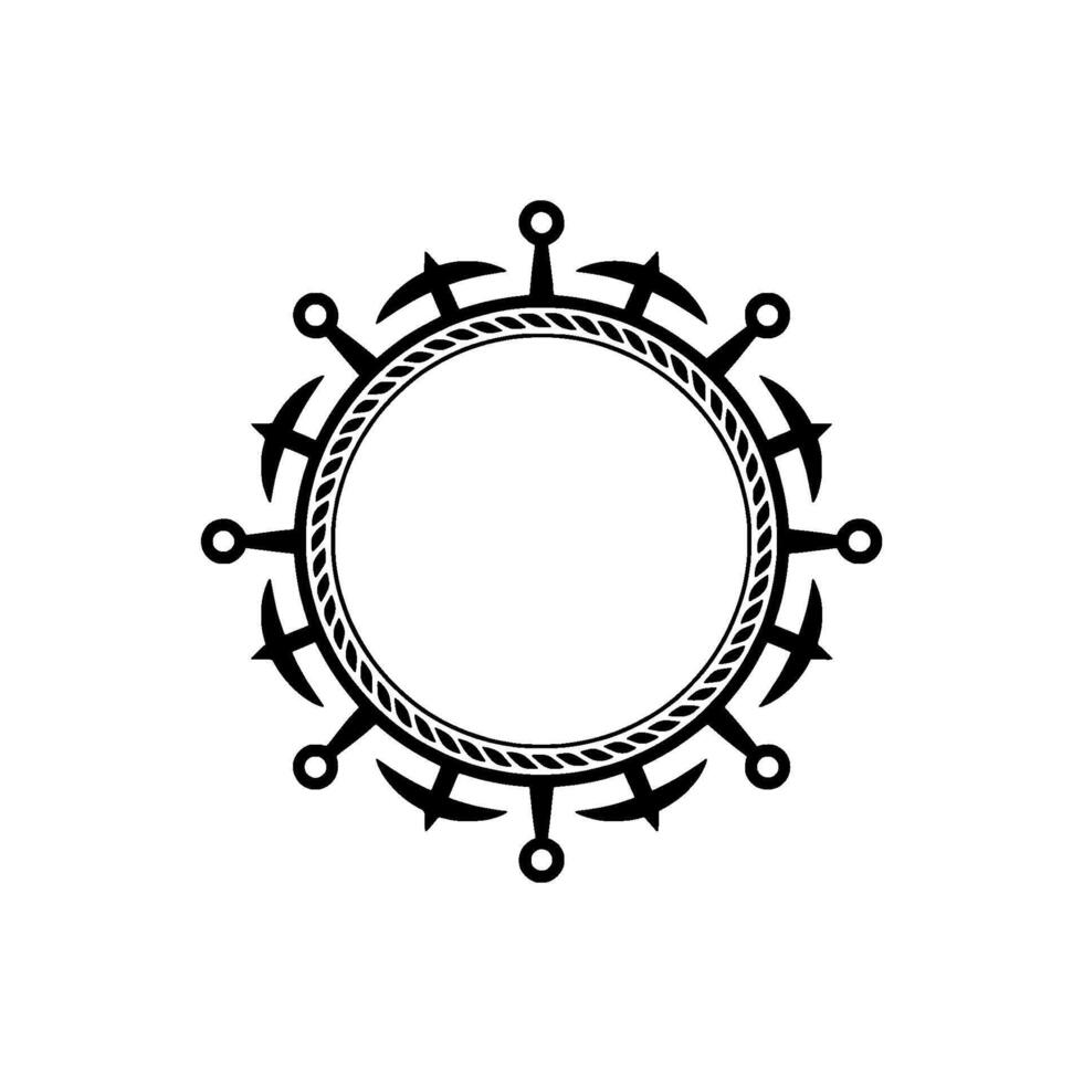 Nautical Circle Frame, Vintage Maritime, Round vector