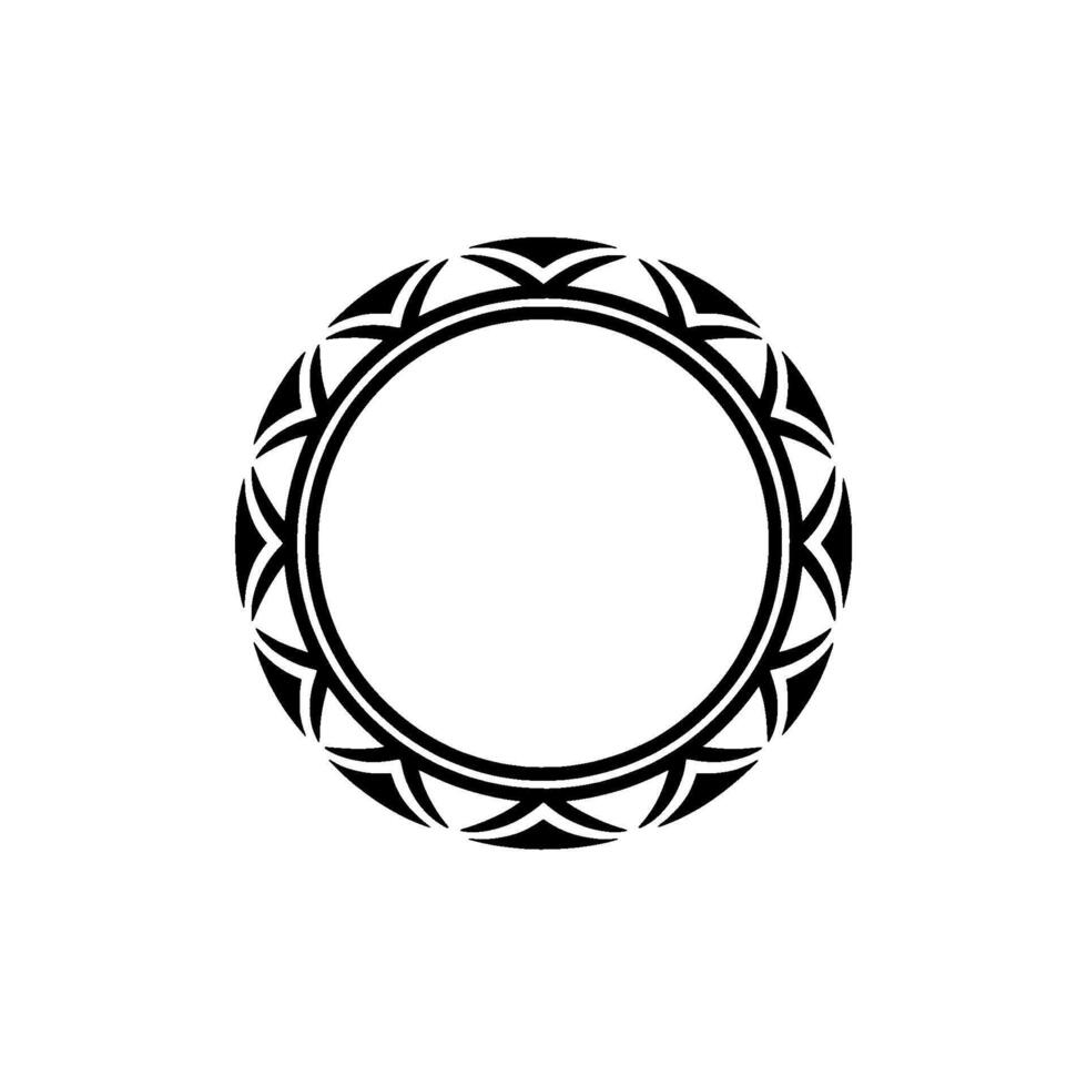 Tribal Circle Frame, Intricate Black, Tattoo vector