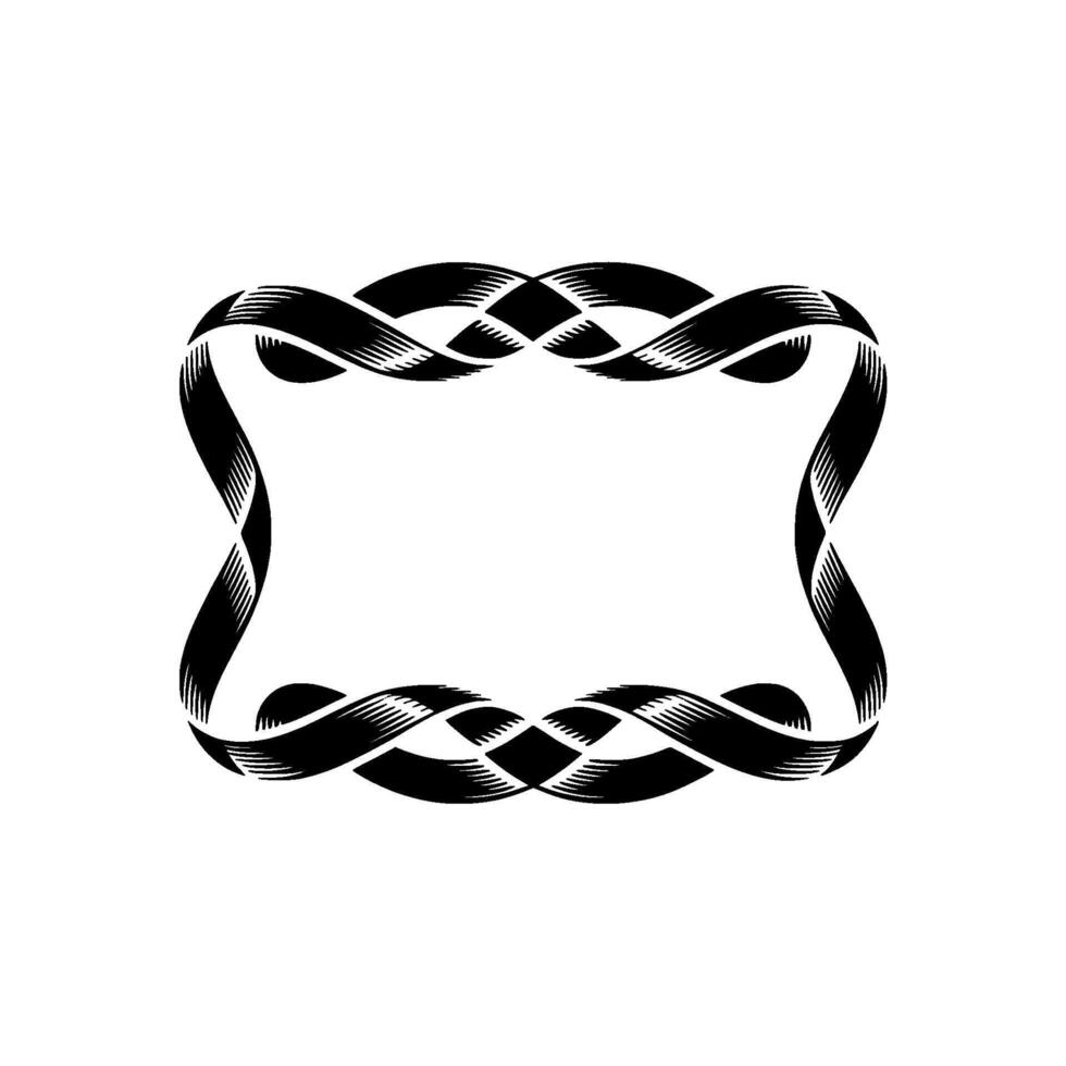 Intricate Ribbon Frame, Vintage Elegance, Decorative Border vector
