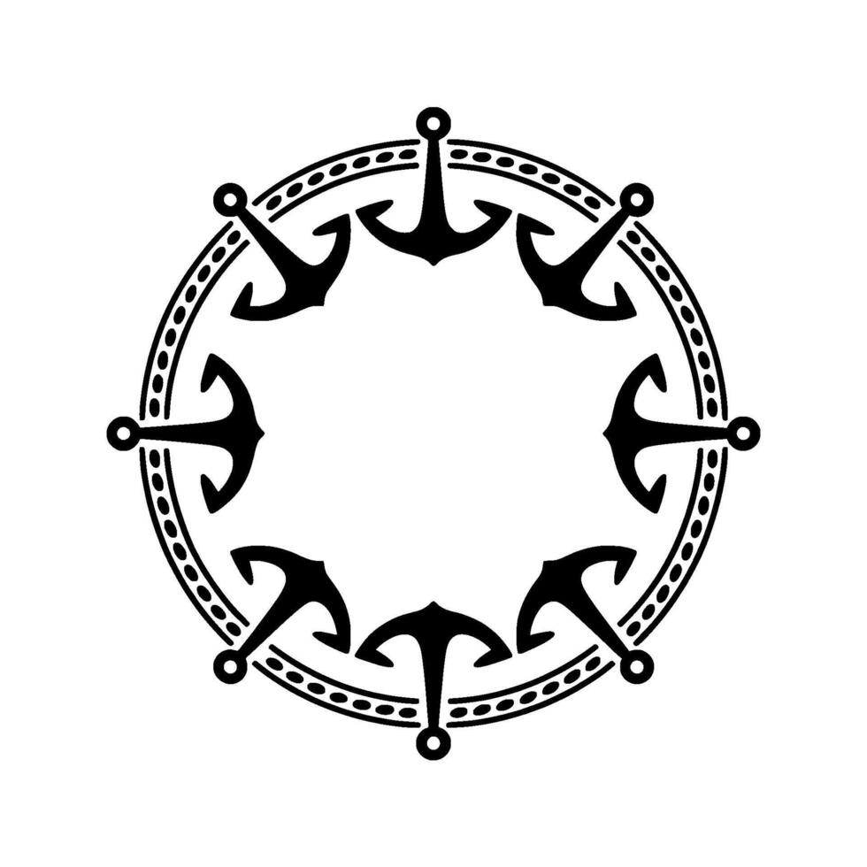 Nautical Anchor Circle, Vintage Maritime, Marine vector