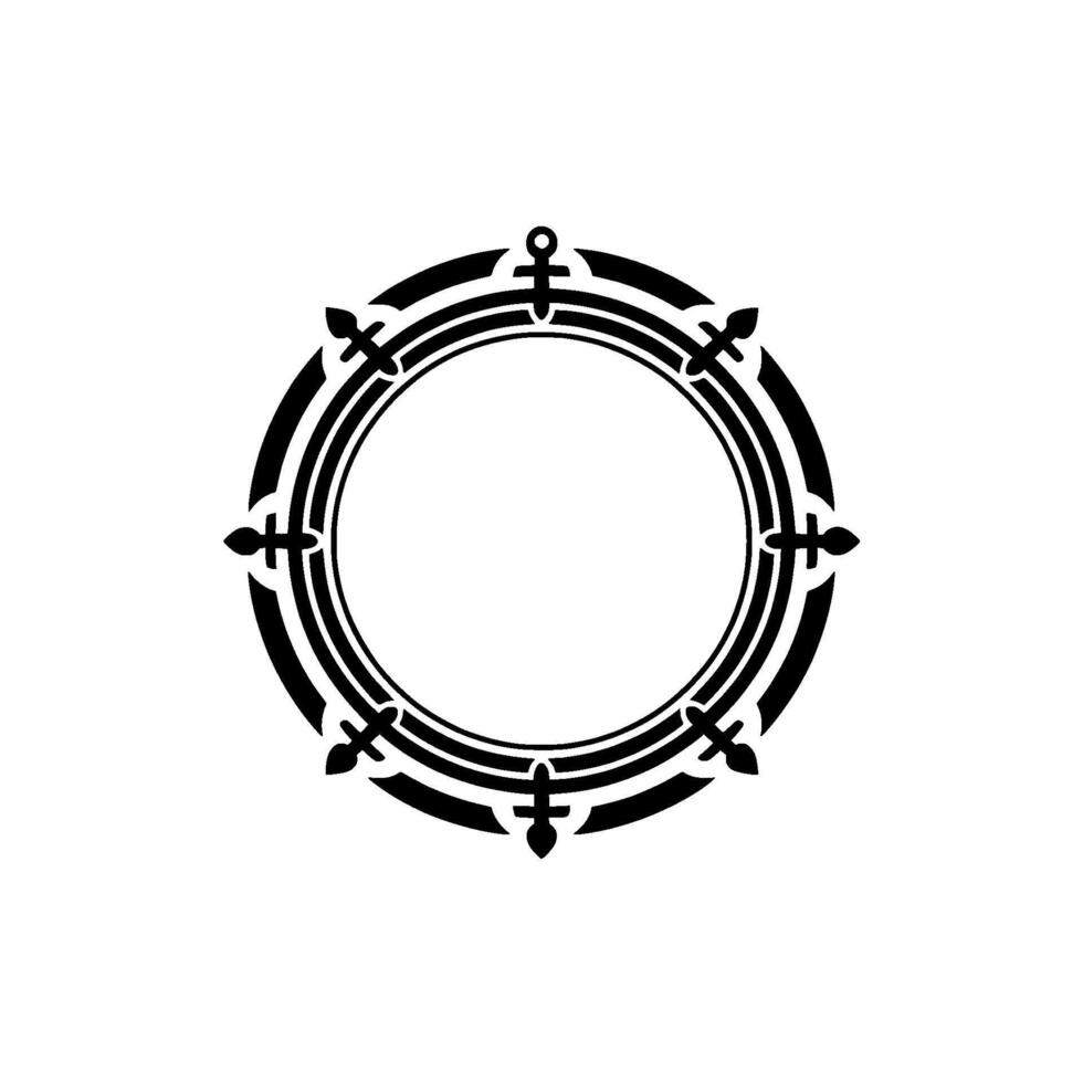 Ornate Circular Frame, Gothic Revival, Minimalist vector