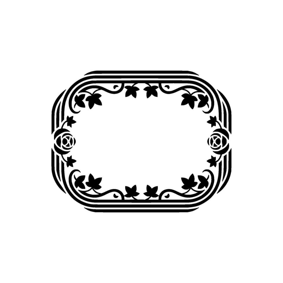Elegant Oval Frame, Victorian Floral Ornamentation, Vintage vector