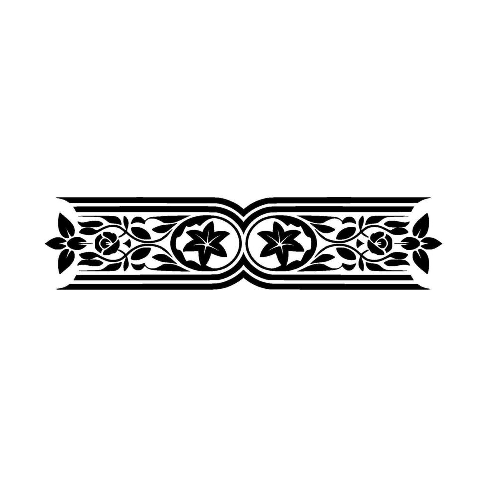 Intricate Floral Border, Vintage, Elegant Ornamentation, Separation vector