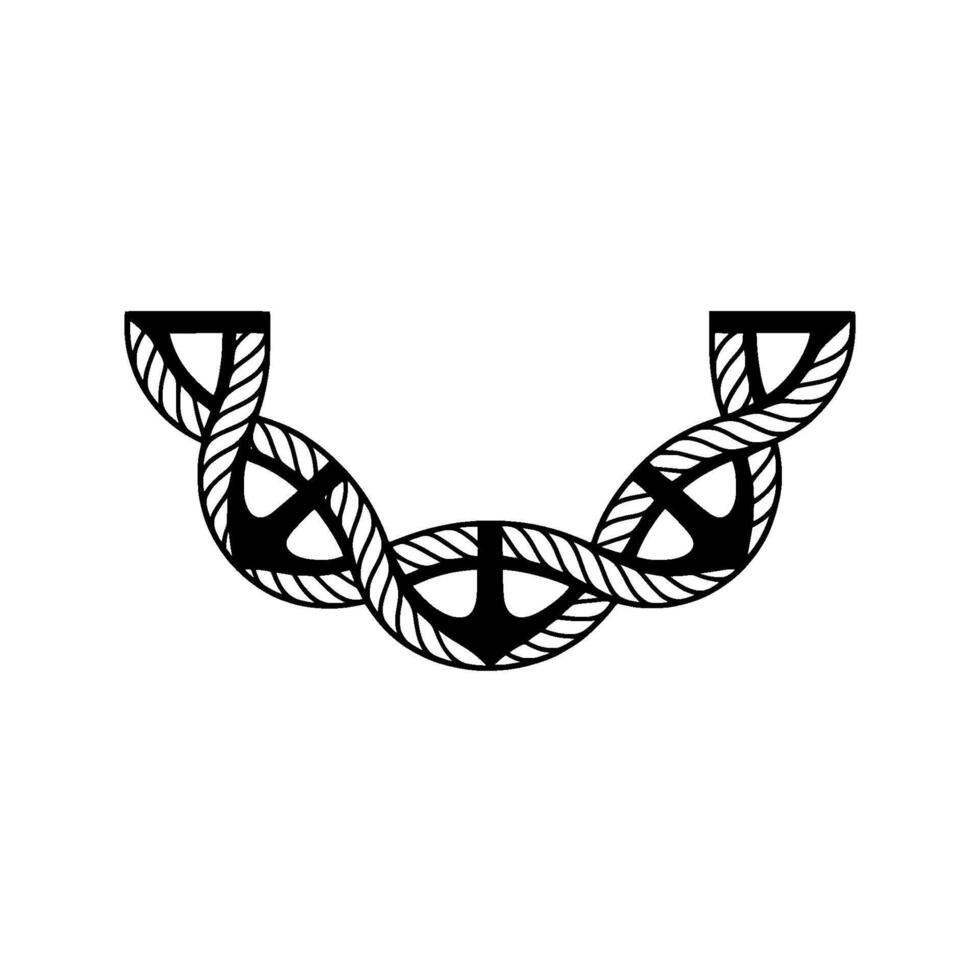 Stylized Leaf Chain, Minimalist Botanical vector