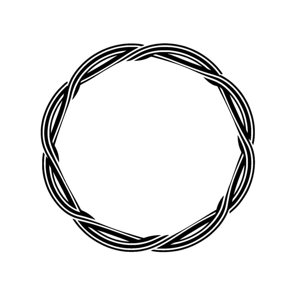 Intricate Woven Circle, Minimalist, Blank Space vector