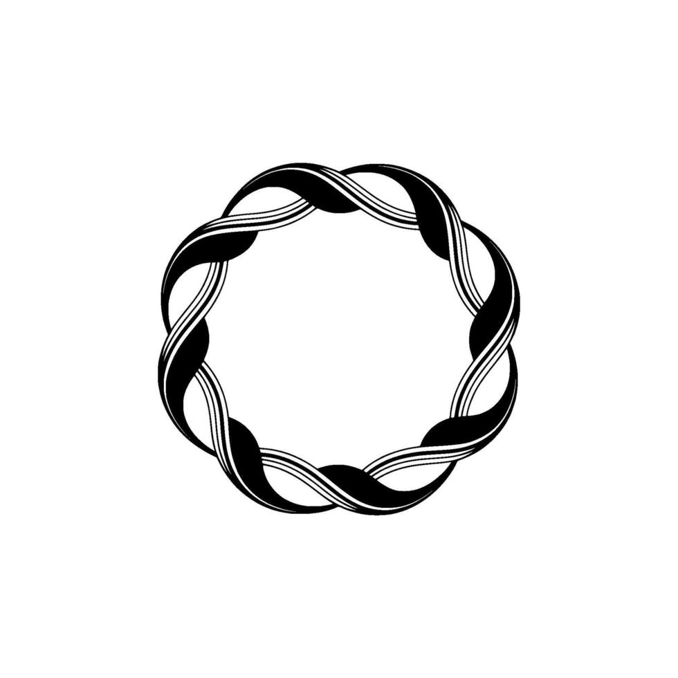 Abstract Woven Circle, Minimalist, Serene Composition, Minimalism vector