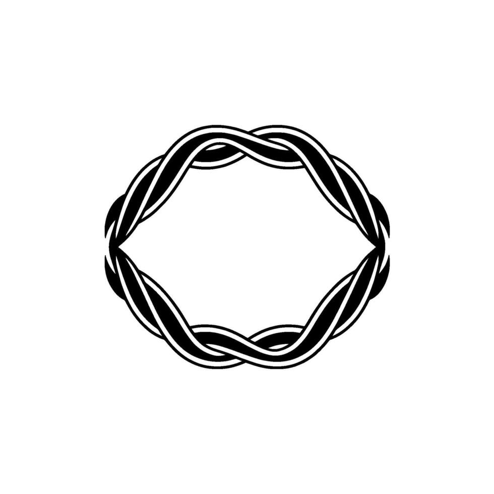 Intricate Woven Frame, Minimalist, Circular Motif, Wreath vector