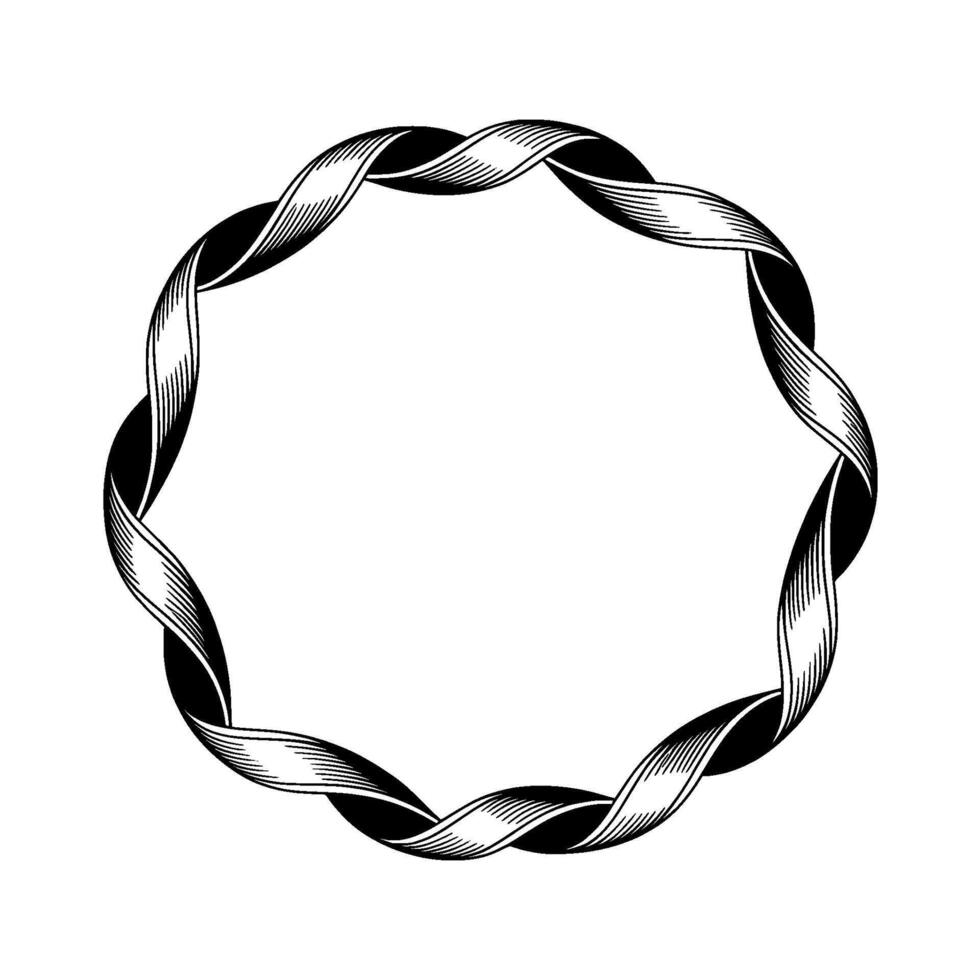 Intricate Spiral Frame, Minimalist, Elegant Outline vector