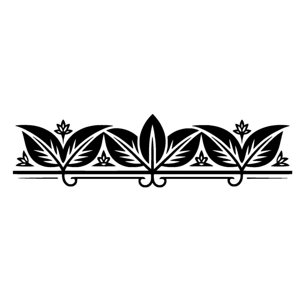 Botanical Border, Elegant Leaf, Vintage Ornamentation vector