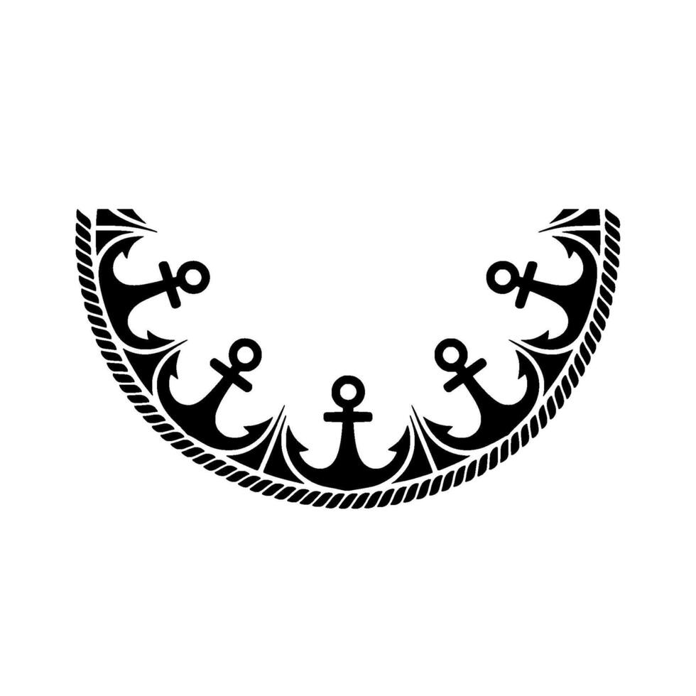 Nautical Anchor Emblem, Circular, Maritime Symbol - Anchors vector