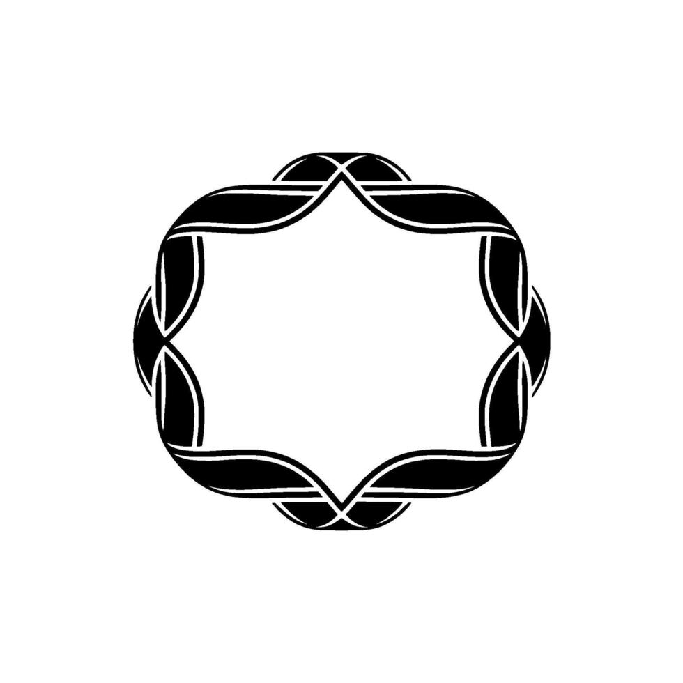 Elegant Woven Frame, Minimalist, Circular Ornament vector